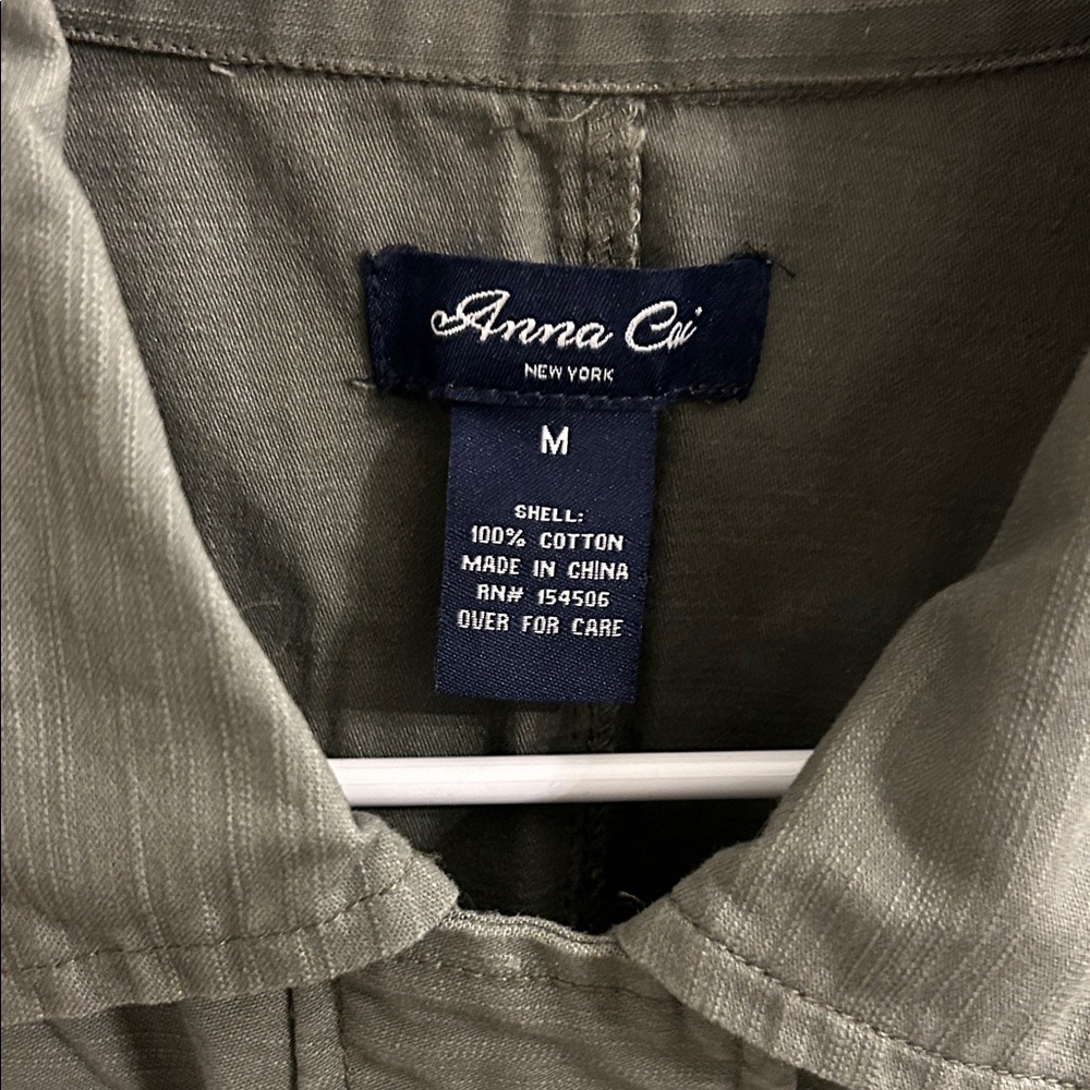 FRANCESCAS ANNA CAI Stylish Olive Utility Jacket SIZE M - Picture 2 of 5